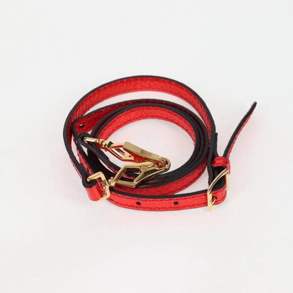 BURBERRY Nova Check Hand Bag Canvas Leather 2way Red Gold Auth - Picture 12 of 16